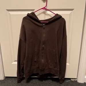 Aeropostale Essentials Full-Zip Brown Hoodie